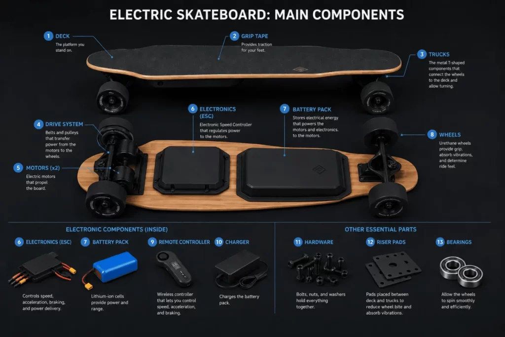 Electric Skateboard Main Components
